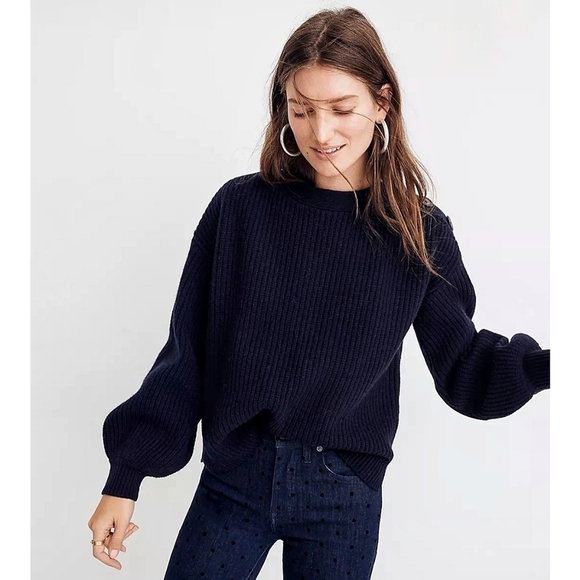 🌸 Madewell | Button‎ Knit Crewneck Small - Picture 1 of 15